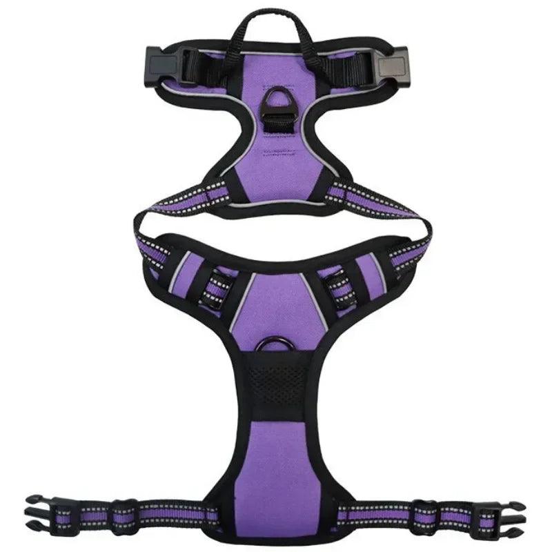 Reflective No-Pull Dog Harness – Dual Clips, Padded & Adjustable
