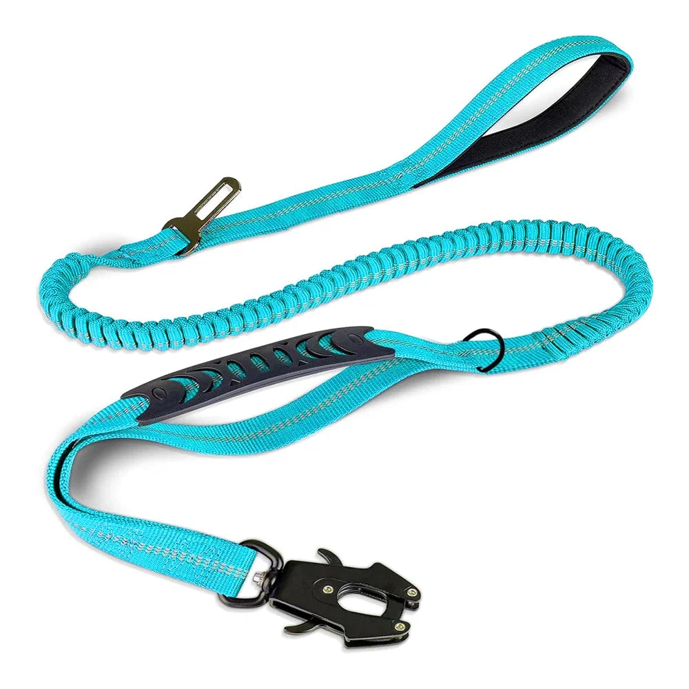 No-Pull Dog Leash Reflective with Car Seatbelt Attachment