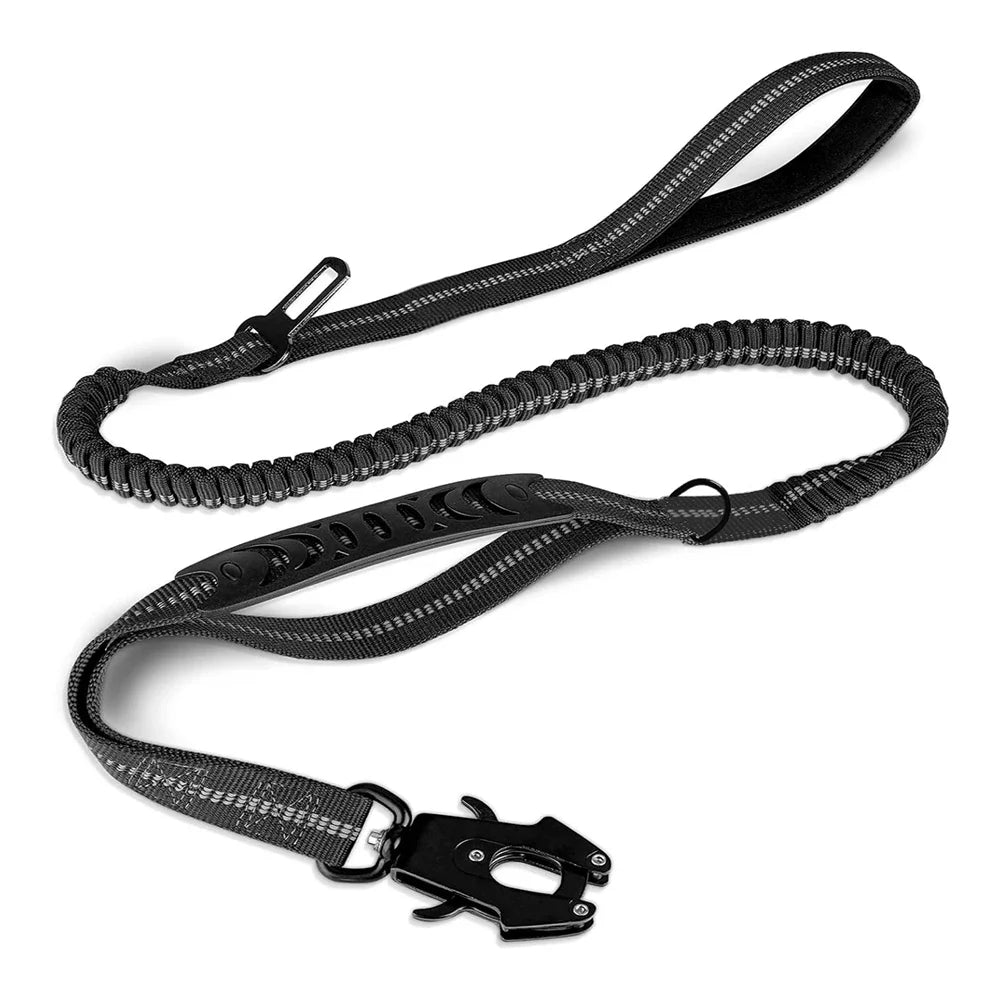 No-Pull Dog Leash Reflective with Car Seatbelt Attachment