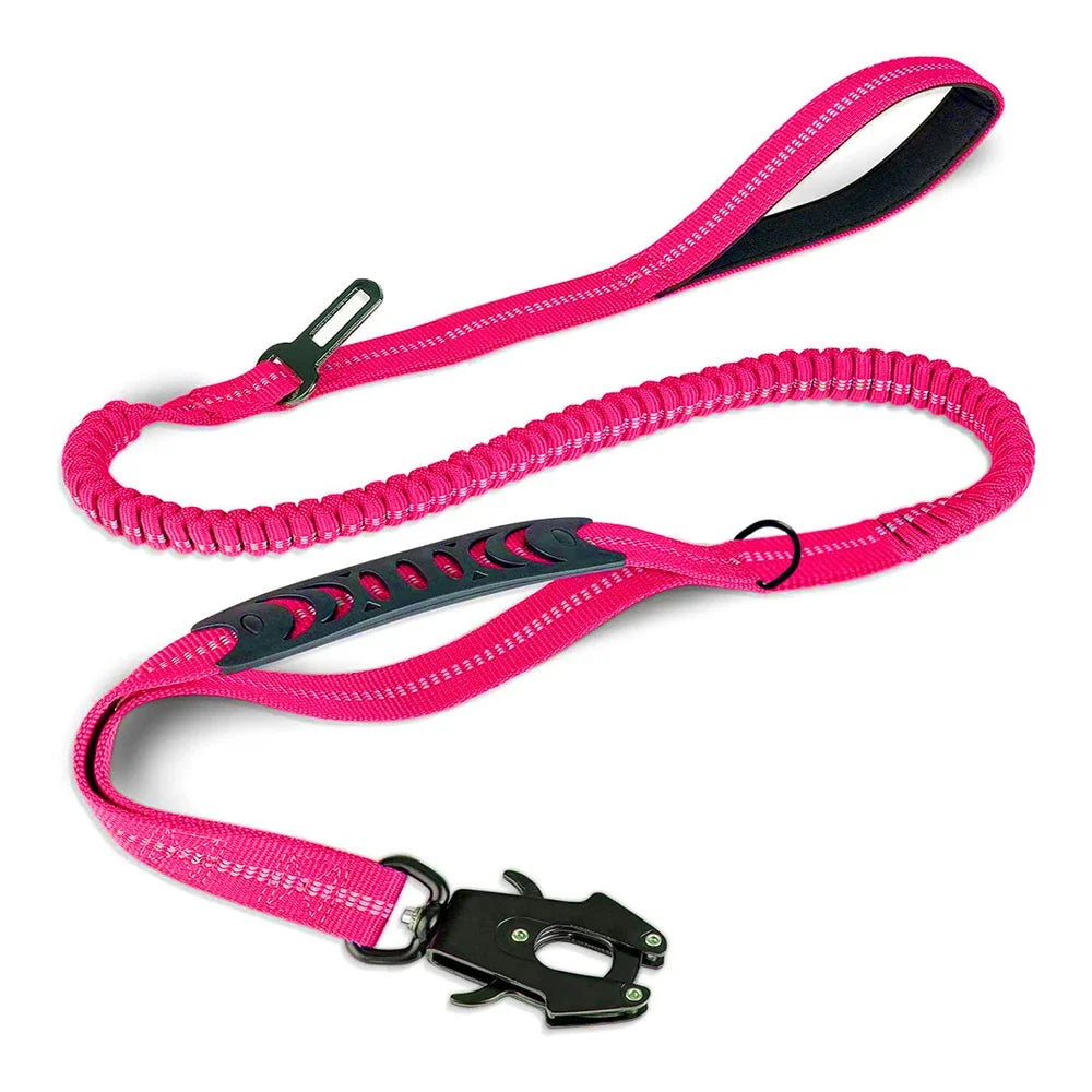 No-Pull Dog Leash Reflective with Car Seatbelt Attachment