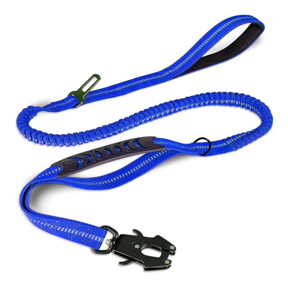 No-Pull Dog Leash Reflective with Car Seatbelt Attachment